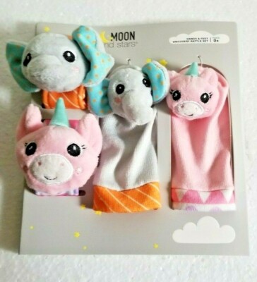 Baby Rattles Discovery Sensory Learning Hands & Feet  Cute Plush Animals NEW