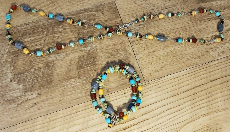 Silpada Howlite Coral Cornalina Jaspe Pulsera B1677 N1676 Juego de Collar $198 Foto 3 de 4