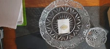 Godinger Dublin Crystal Chip and Dip Two Piece Server 12” NIB