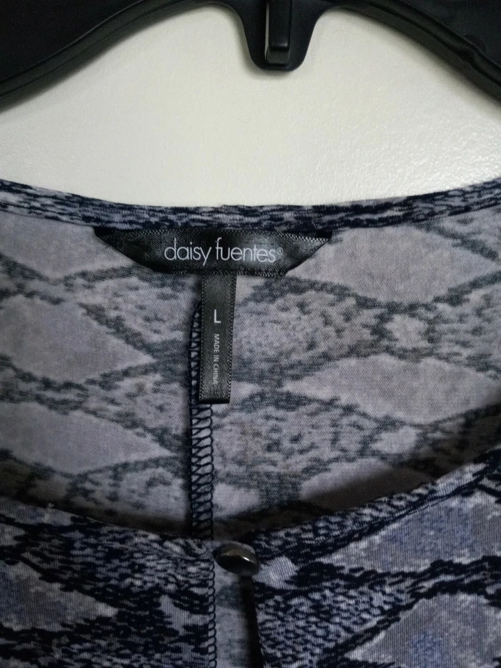 Blusa Daisy Fuentes Mujer Imitación Envolvente Top Azul Elastizada Cuello en V L Foto 2 de 3