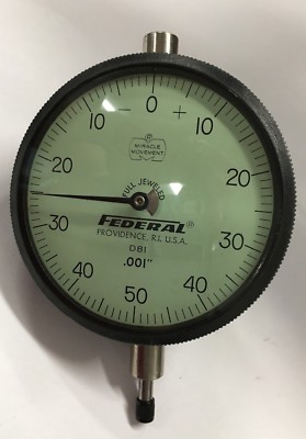 Federal D8I Dial Indicator, 0-.250'' Range, .001'' Graduation with Lug Back