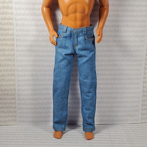 N30 C~ 11.5" CURVY MADE TO MOVE FITS KEN BUFF DOLL SIZE BLUE POCKET JEANS PANTS - Picture 19 of 24