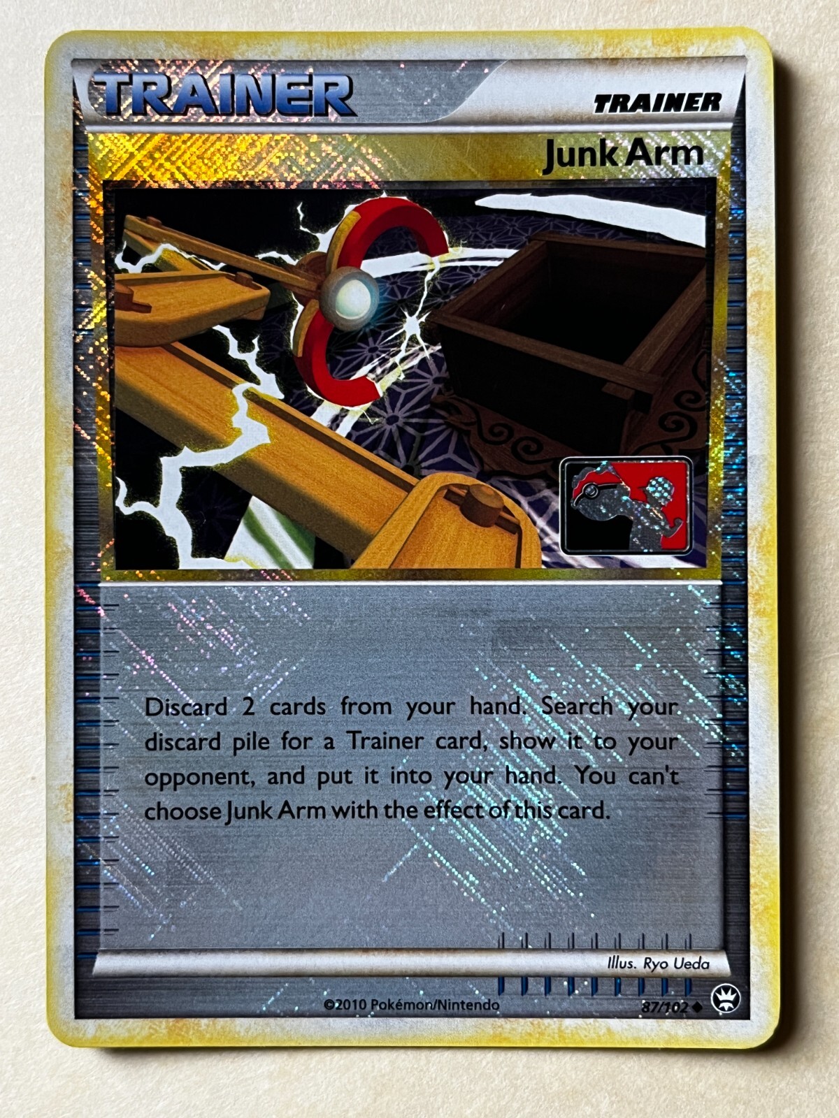Junk arm 87 Professor Play Player Rewards Promo Pokemon Card Crosshatch NM 1