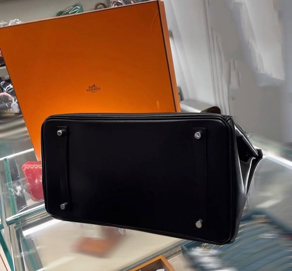 Hermes Birkin 35 Black Box Calf Palladium/Silver Hardware P Hermes Birkin 35 Black Box Calf Palladium/Silver Hardware P