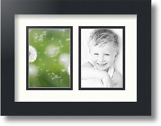ArtToFrames Collage Mat Picture Photo Frame 2 3.5x5'' Openings in Satin Black 44