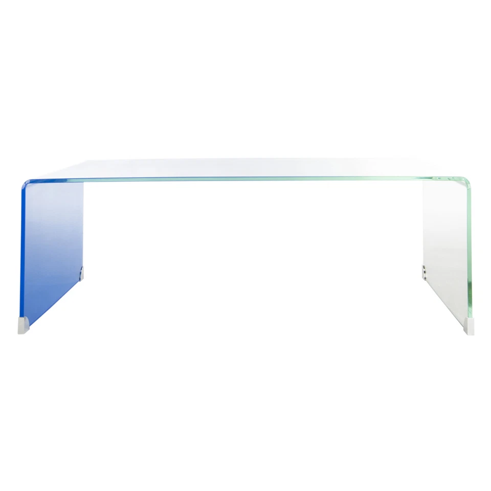 Mesa de centro de vidrio SAFAVIEH Crysta Ombre | Transparente/Azul | Foto 2 de 4