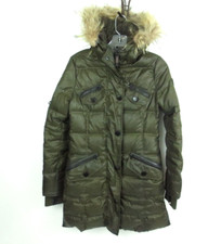 Rudsak Down Filled Gloria Green Puffer Jacket Raccoon Fur Trim Size X-small