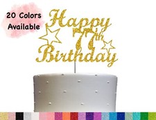 77th Birthday Cake Topper 20 COLORS Double Side Glitter  Birthday Decorations