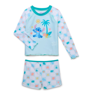 Disney Lilo and Stitch Swimsuit Swim Rash Guard Short 2T 3 T 4T 5T Toddler Baby