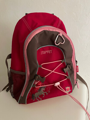 Esprit Rucksack mit Pferdemotiv, Esprit, rot, neuwertig