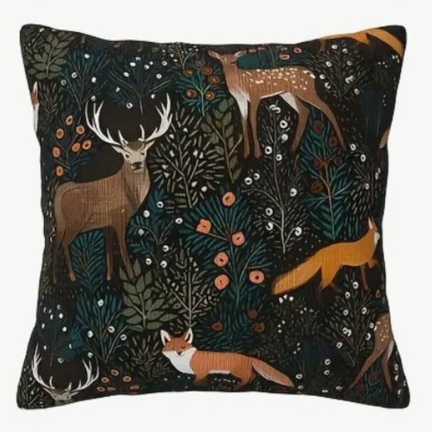 Fall Winter Deer Animals Christmas Throw Pillow Cover Winter Holiday Home Decor