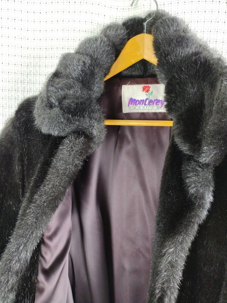 MONTEREY FASHIONS FAUX MINK FUR Rich Brown/black color