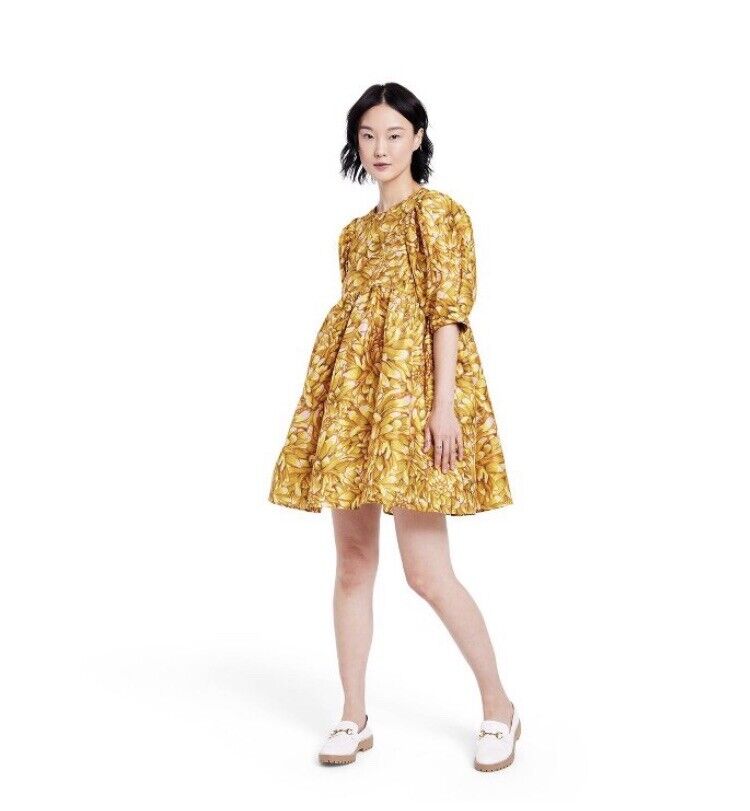 NWT KIKA VARGAS Target Gold Mum Floral Puff Sleeve Mini NWT KIKA VARGAS Target Gold Mum Floral Puff Sleeve Mini