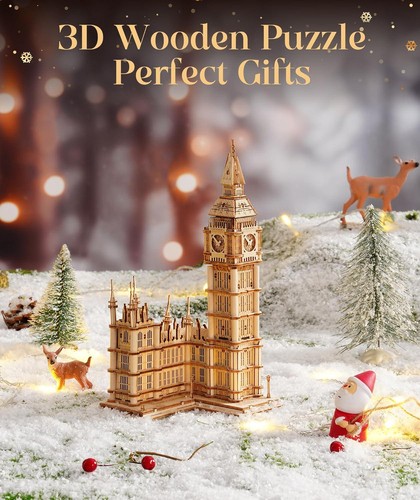3D Holzpuzzle Big Ben Modellbausatz für Erwachsene zum Bauen, DIY Holzmodell Basteln - Bild 2 von 12