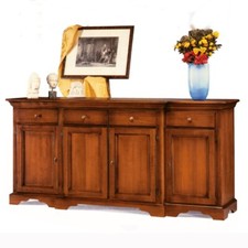 CREDENZA IN LEGNO MASSELLO CON CORPO AVANZATO  IN VARI COLORI
