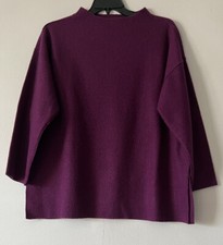 size 1X NWT 298 Eileen Fisher Jam Boiled WOOL Funnel Neck Box-Top