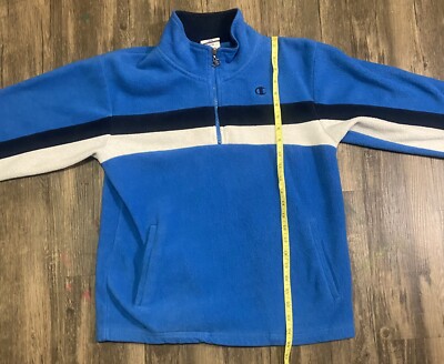 Champion Half Zip Fleece Blue - Authentic Athletic Apparel LARGE