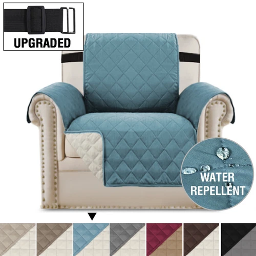 1/2/3 Seater Sofa Anti-Slip Cover Quilted Reversible Pet Protector Sofa Throw - Bild 20 von 84
