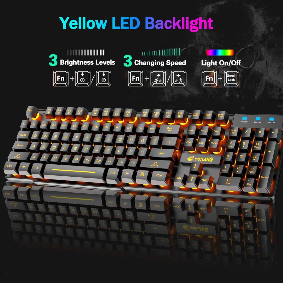 US Wireless Rainbow Backlit Gaming Keyboard Mouse Set 4000mAh Battery For  PC PS4