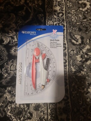 Compass And Protractor,No 14558,  Westcott Clauss Pink
