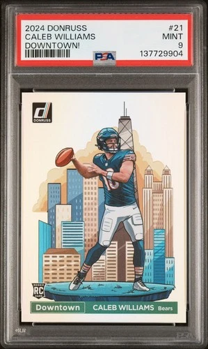 2024 Donruss Caleb Williams Downtown! RC Rookie PSA 9 #21 Bears