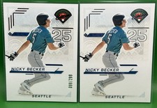2x 2025 Panini Prospect Edition Nicky Becker #51 Base & Red Prospect Ticket /299
