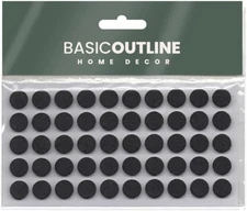 Cabinet Bumpers Furniture Kitchen Door Stoppers 50 pcs, Black 