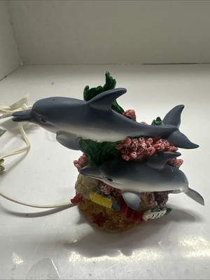 Dolphin Ceramic Nightlight Electric Cord Attached