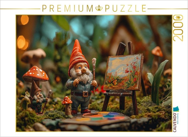 Calvendo Puzzle The Artist Garden Gnome At Work | 2000 Pieces, Finished Size 35.-image