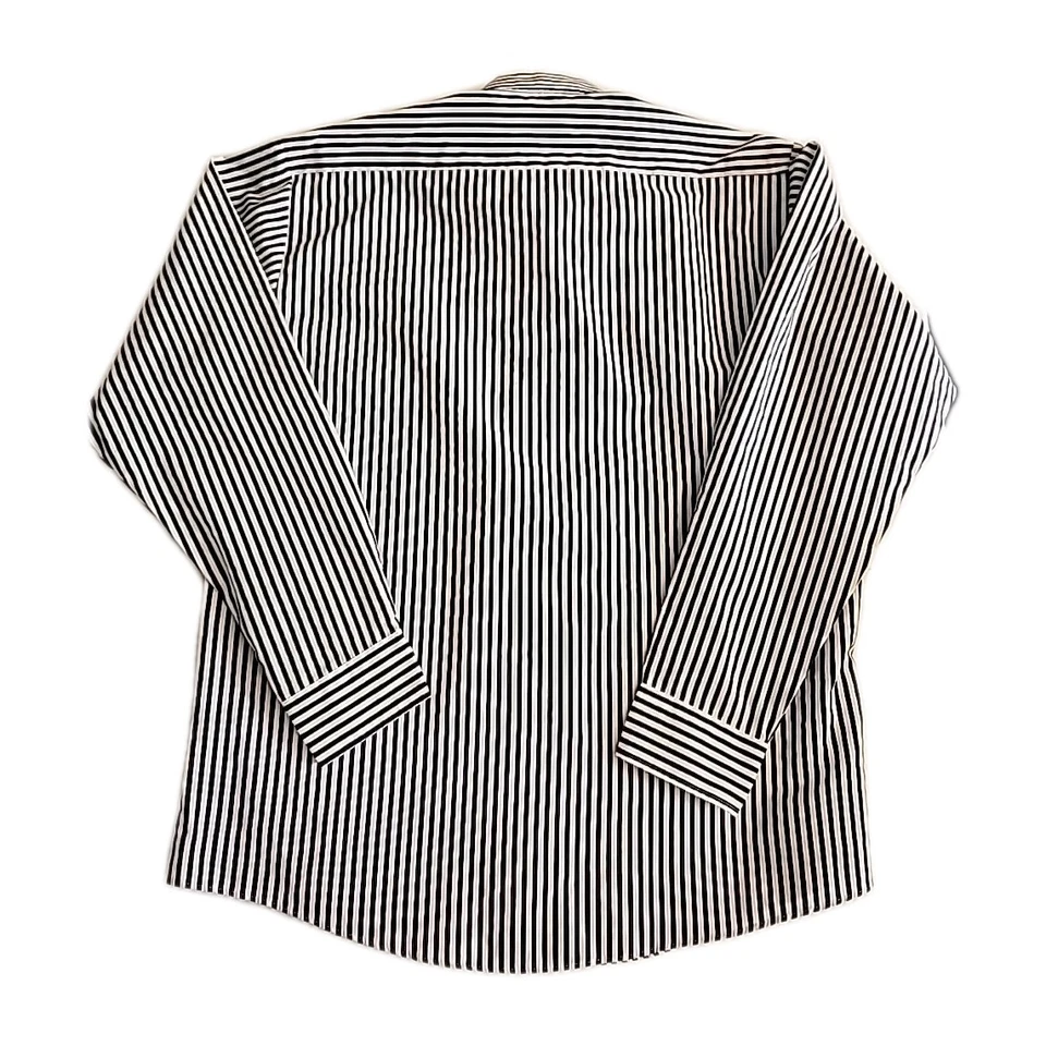 Vintage Michael Austin Men's Shirt Long Sleeve Button Up Blue Stripe L XL Korea - Image 2 of 4