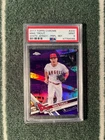 Mike Trout /299 PSA 9! White Jersey Var, Purple Refractor 2017 Topps Chrome #200