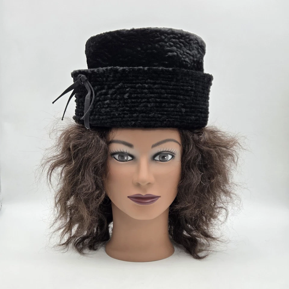 Sombrero Pastillero Mr. John Sophisticate NY París ¿Lana Persa Negra? Union Made USA Foto 2 de 4