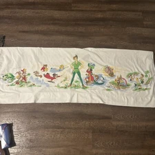 Vintage Walt Disney Twin Top Sheet Peter Pan, Captain Hook, Tinker bell, Tiger