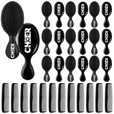 24 Pcs Cheer Hair Brush Detangling Cheer Hair Comb Set Include 12 Mini Brush ...