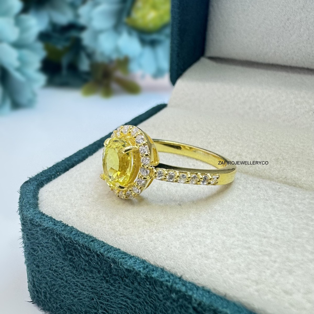 リング - イエローサファイアリング Yellow Sapphire Ring Yellow Sapphire Ring, 925 Sterling Silver, September Birthstone