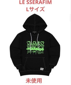 LESSERAFIM fearnada ペンミグッズ　フーディ　パーカー　M LE SSERAFIM Official FEARNADA Hoodie L Size White With Photo Card