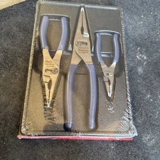 For Snap-on Tools NEW 3PC POWER BLUE LONG NOSE Slip Joint Pliers Set PL3LNSJCFMB