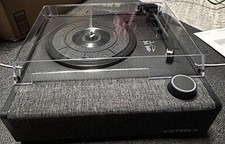 Victrola Bluetooth Eastwood II Record Player with Speakers - 1.2E 2 Volts, Black