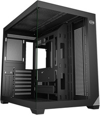 PC Case ATX Mid Tower, Tempered Glass Mesh Front, High Airflow, E-Atx/Atx/Micr