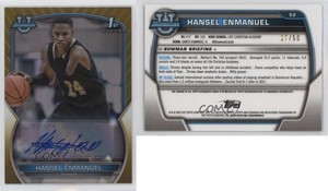 2022-23 Bowman U Chrome Prospect Gold Refractor /50 Hansel Enmanuel #52 Auto