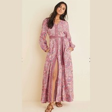 Linen Maxi Dress 6 | Boho Pink Cottagecore Zimmermann-Vibes