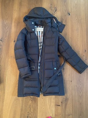 Burberry Brit mantel schwarz dame, xs, mit Kapuze und Gürtel sehr guter Zustand 