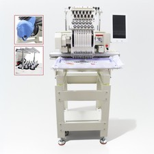 12 Needle Single Head Embroidery Machine w/Letter Embroidery Function 110V-220V