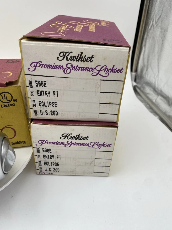 Lote de 5, Kwikset PREMIUM 500 E, JUEGOS DE CERRADURAS DE PUERTA, Eclipse, Acabado US 26D, NUEVO. Foto 2 de 4