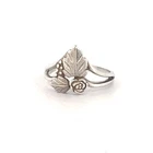 Vintage Black Hills Gold Sterling Silver 925 Leaf Rose Grape Motif Ring Size 9