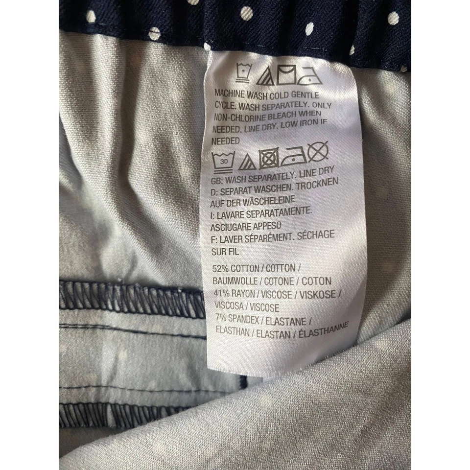 Isaac Mizrahi Live! Navy Blue White Dots 20W Pants Ankle Capri - Image 4 of 4