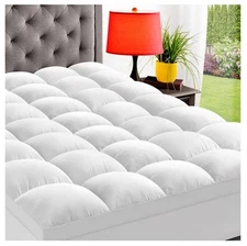 King Mattress Topper for Back Pain, Extra Thick Mattress Pad Cover, Plush Soft P