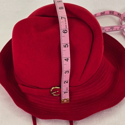 Vintage Mr John Hot Pink Hat Classic New york Paris Fawn Finish Vtg MR. JOHN Paris New York Classic Womens Red Fawn Finish  main image 4