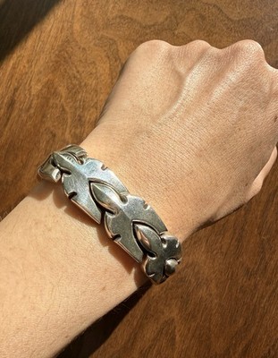 Chrome Hearts Sterling Silver 925 Motor Link Bracelet 7.5  Heavy 112.33gr