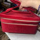Estee Lauder Red Velvet Cosmetic Makeup Train Bag Carrier Case Overnight Travel — photo 4